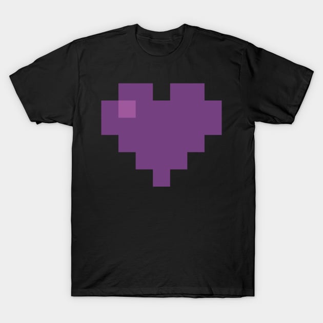 Simple Violet Pixel Heart T-Shirt by gkillerb